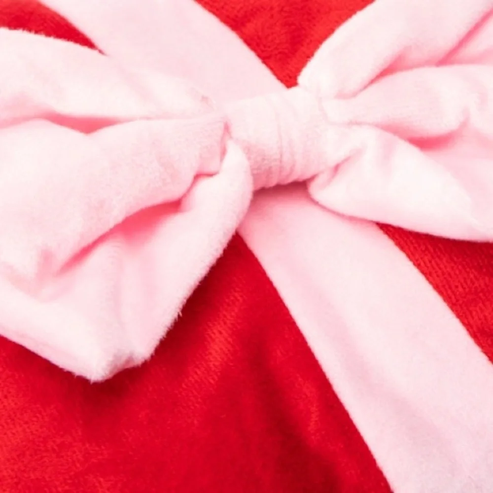 Pink Bow Red Present Decorative Holiday Plush Decor Pillow